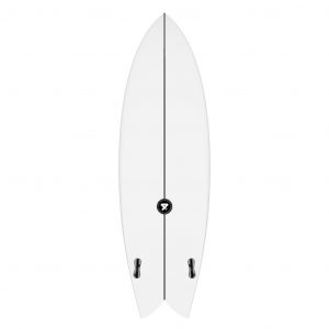 fourth twin fin fish surfboard - back