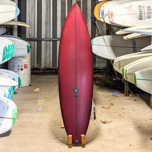 6'6 fourth doofer surfboard red tint - front