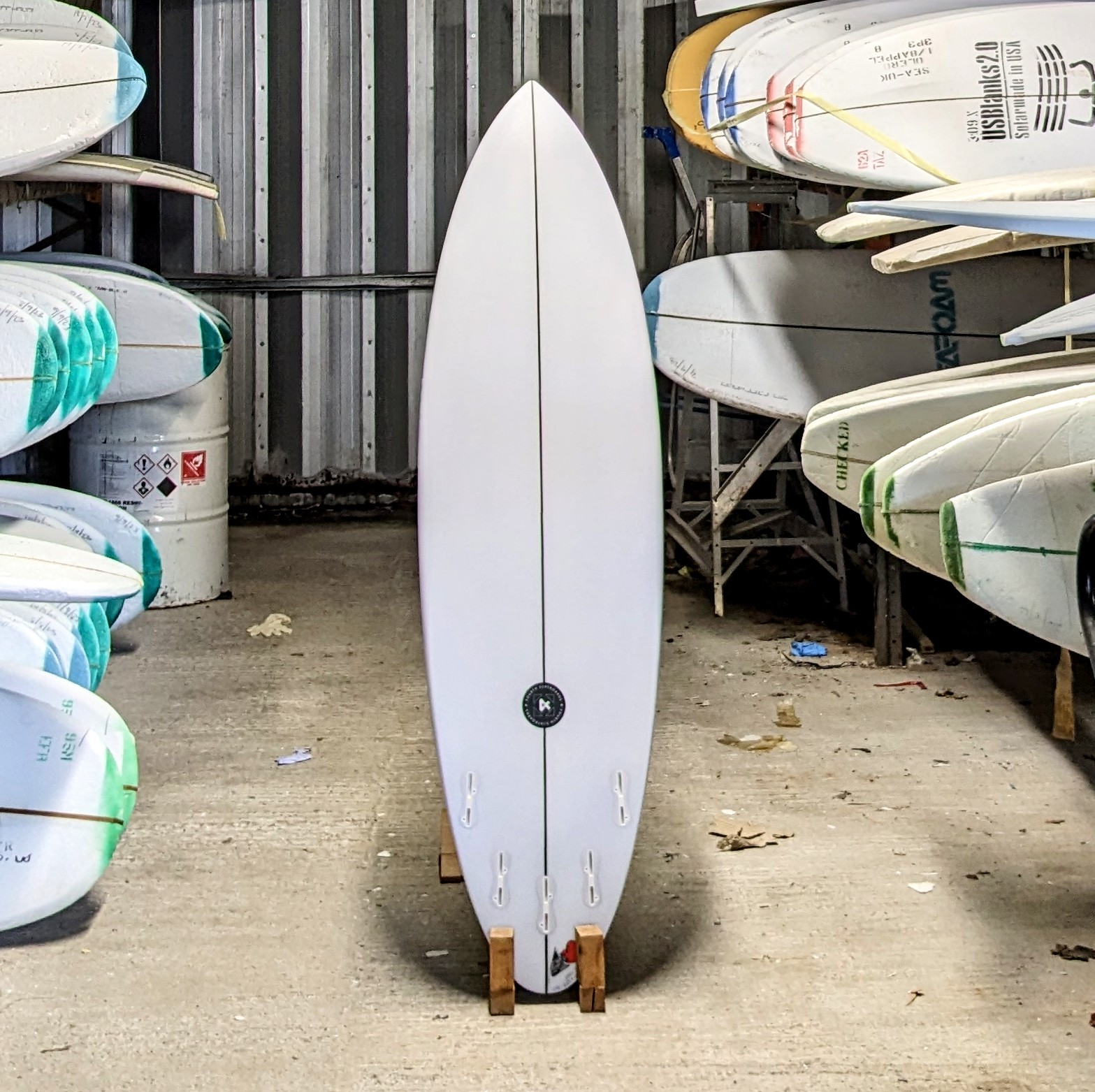 6'4 fourth doofer surfboard - back